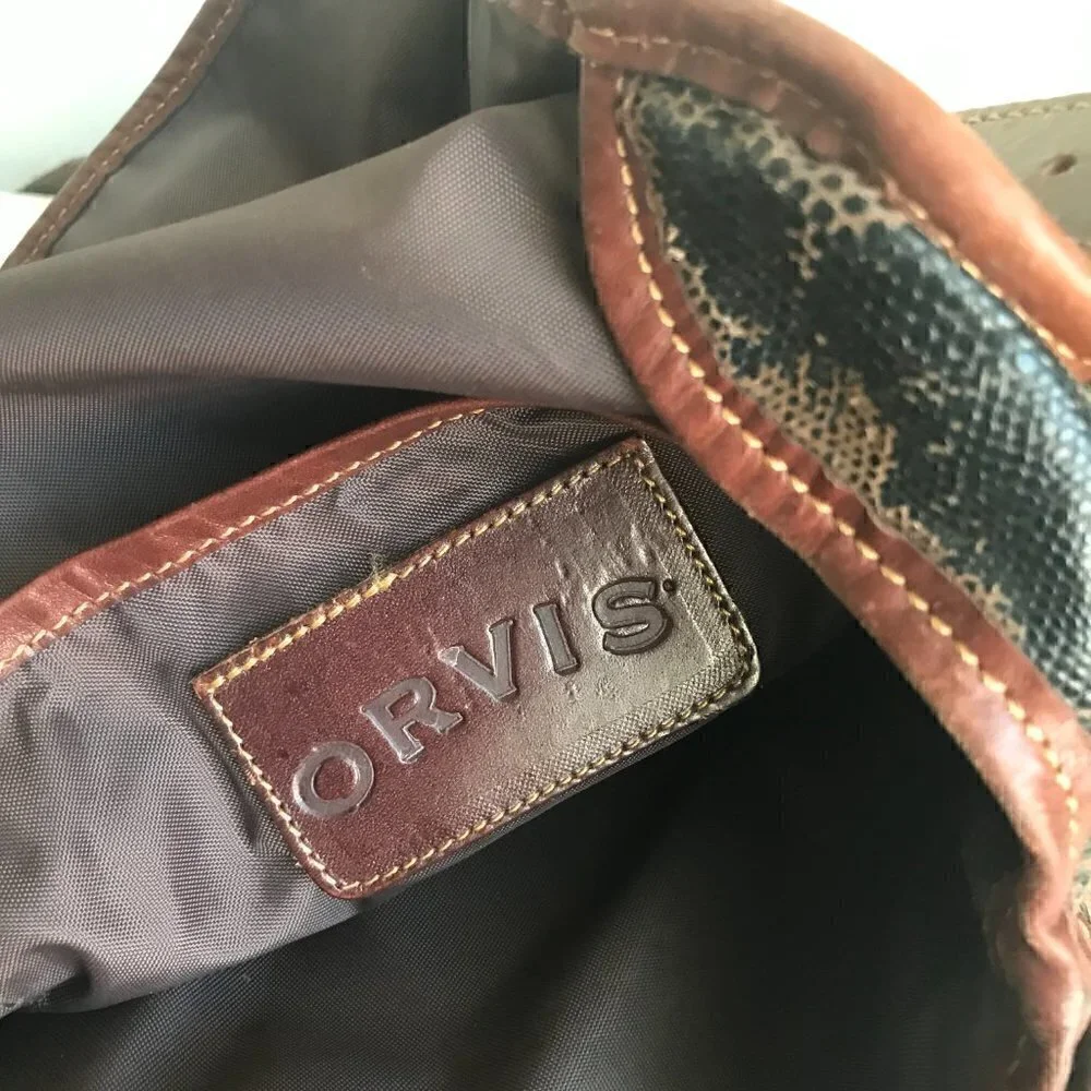 Vintage Distressed Orvis Messenger Book Laptop Crossbody Bag